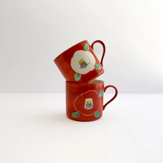 Ensemble de Deux Tasses et Deux Soucoupes - La Beauté du Camélia - – Image 2